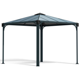 Palram - Canopia Palermo™ HG9150 3000 Gazebo 10'L x 10'W Gray 702425