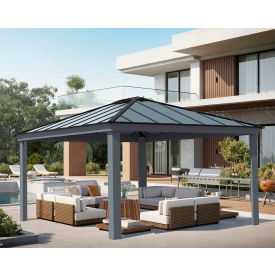 Palram - Canopia Dallas Gazebo 14' x 16' Gray HG9156