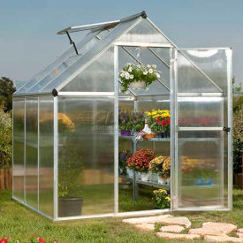 Palram - Canopia Nature™ 6' X 6' Greenhouse Silver Frame Twin-Wall HG5006-1B