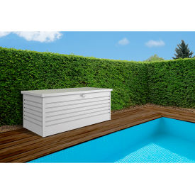 Biohort® Galvanized Steel Leisure Time Deck Box 210 Gallon Capacity Silver BIO1004