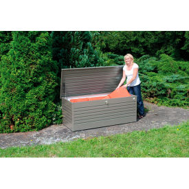 Biohort® Galvanized Steel Leisure Time Deck Box 210 Gallon Capacity Quartz Gray BIO1006