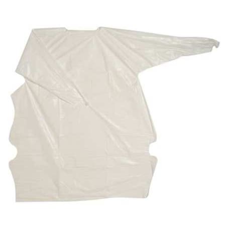 Embossed Barrier Gown, Polyethylene, Welded, 1 mil, 48 in, White, L, 15 PK MPN:11502