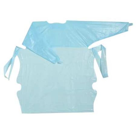 Embossed PolyWear Gown, Polyethylene, Welded, 1 mil, 48 in, Blue, L, 100 PK MPN:11510