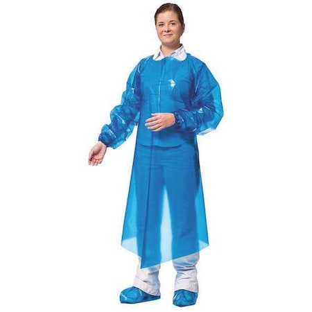 Gown, Polyolefin, Welded, 4 mil, 50 in, Blue, XL, 50 PK MPN:42650