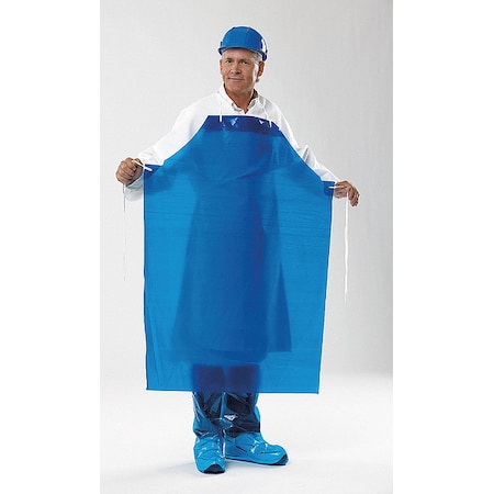 Bib Apron, Nylon/Polyolefin, Blue, 45 in, Universal MPN:45400