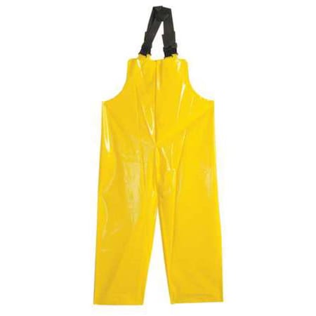 Rain Bib Overall, VR (Polyolefin), 32 in Inseam, 36 in to 38 in Waist, 8 mil Thickness, Yellow, XL MPN:53624