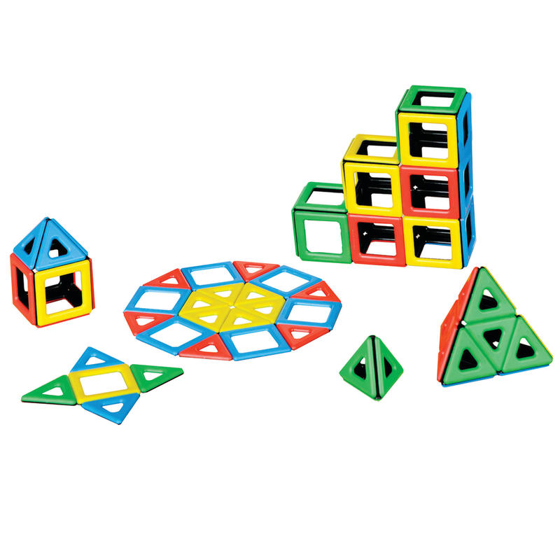 Polydron 96-Piece Magnetic Polydron Class Set, Red/Blue/Green/Yellow, Pre-K To Grade 1 MPN:PY-501010