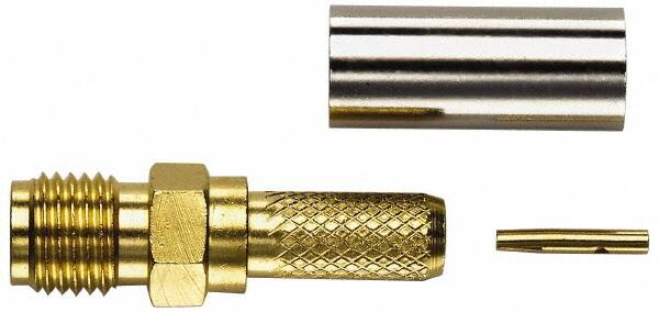 Coaxial Connectors, Connector Type: Jack , Termination Method: Crimp , Impedance (Ohms): 50 , Body Orientation: Straight , Finish: Gold  MPN:72953