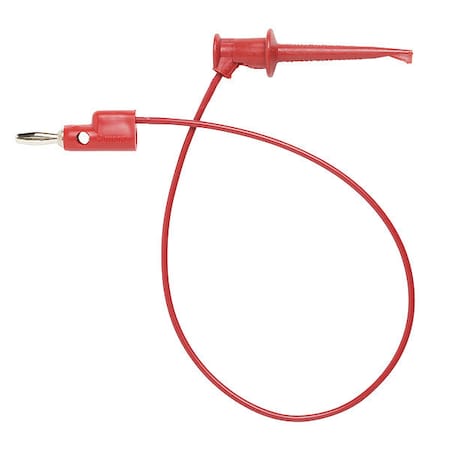 Mini Test Clip Patch Cord, 12 in, Nylon, Red MPN:3781-12-2