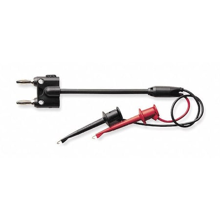 Multi-Stacking Double Banana Plug to Minigrabber Test Clip, 36