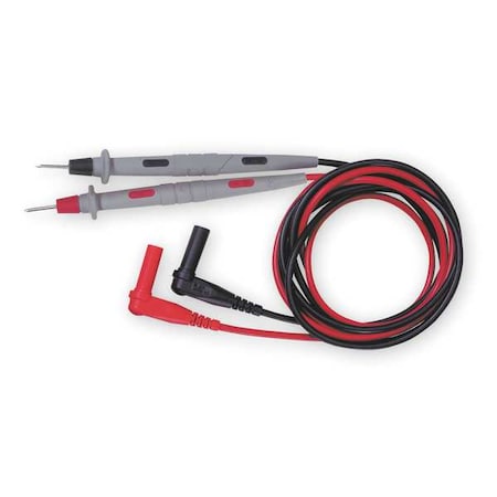 Replacement DMM Test Lead Sets with Fixed Tips, Banana Plug, 4 ft., Silicone, Black, Red MPN:5519A