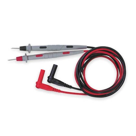 Replacement Test Lead Sets, CAT II 1000V (Without Cap), CAT III 1000V (With Cap), 4 ft., Silicone MPN:5898