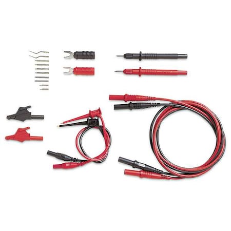 Electronic Bench DMM Test Lead Kit, CAT II 600V, 4 ft., Silicone MPN:5901B