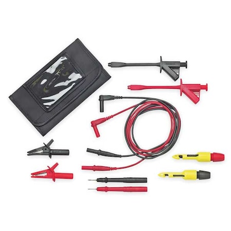 DMM Test Lead Kit, Sheathed Banana Jack, 4 ft., Silicone, Black, Red MPN:5903