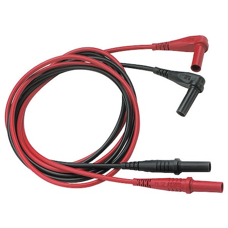 Flexible DMM Test Lead Set, CAT III 1000V, Sheathed Style Banana Plug, 4 ft., Silicone, Black, Red MPN:5907A