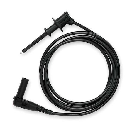 Test Clip Lead, CAT II 300V, 4 ft., Silicone, Black MPN:6244-48-0