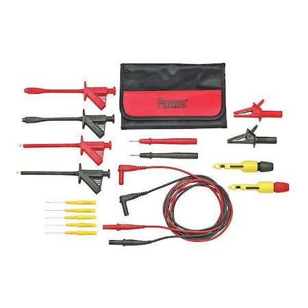 Deluxe Automotive DMM Test Lead Kit, CAT II 300V, CAT III 1000V, Banana Plug, 4 ft., Silicone MPN:6530A
