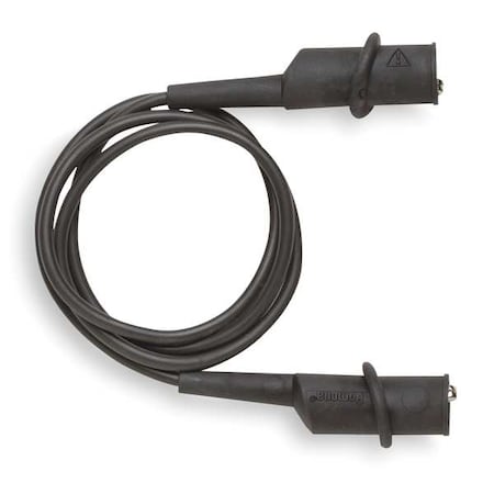 Patch Cord, Alligator Clip On Both Ends, 24 in, Silicone, Black MPN:6576-24-0