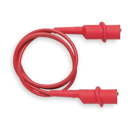 Patch Cord, Alligator Clip On Both Ends, 24 in, Silicone, Red MPN:6576-24-2