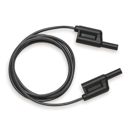Multi-Stacking Sheathed Banana Plug Patch Cord, Banana Plug, 4 ft., Silicone, Black MPN:6727-0