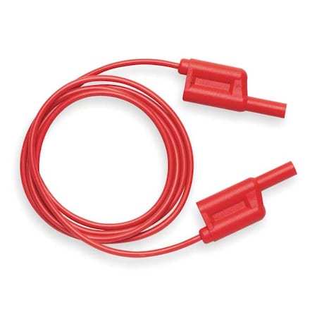 Multi-Stacking Sheathed (4mm) Banana Plug Patch Cord, Banana Plug, 4 ft., Silicone, Red MPN:6727-2