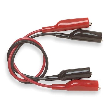 Patch Cord, Alligator clip ends, 24 in, Vinyl, Black/Red MPN:AL-B-24-02