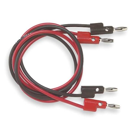 Patch Cord, Stacking banana plug Both ends, 36 in, Black/Red MPN:B-36-02