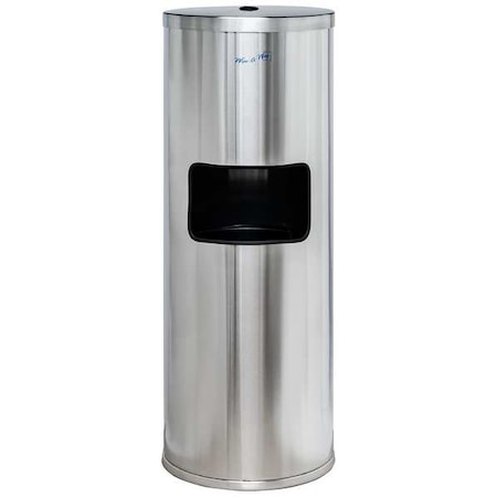 Wipe Dispsenser Trash Can, Silver MPN:WA-FAC-SS