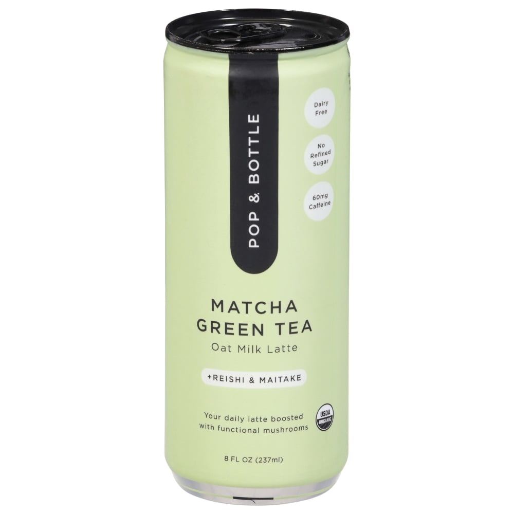 Pop & Bottle Oat Milk Lattes, Matcha Green Tea, 8 Oz, Total Qty 12 MPN:PNB538
