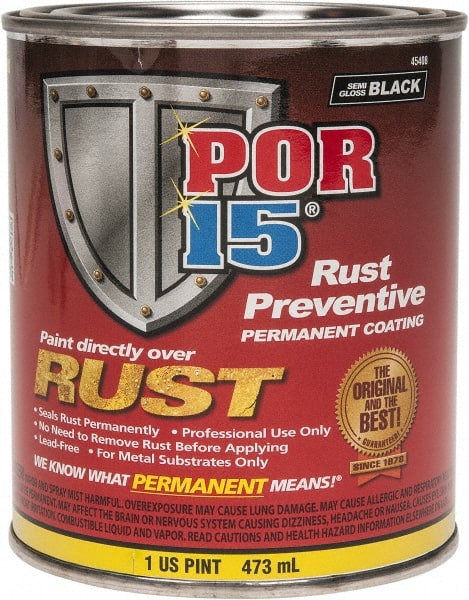 1 Pint, Semi Gloss Black, Rust Preventative Paint MPN:45408