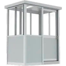 Porta King 4' x 6-1/2' Guard Booth Gray Pre-Assembled GI7648