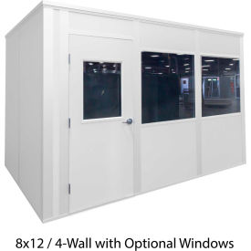 Porta-King Inplant Office White Vinyl Int & Ext 8x8 2-Wall Class A Fire & STC31 Sound G_DW882000