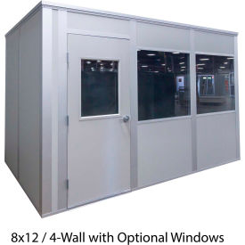 Porta-King Inplant Office Gray Vinyl Int & Gray Stl Ext 16x20 4-Wall Class A Fire & STC27 Sound G_SDG162040