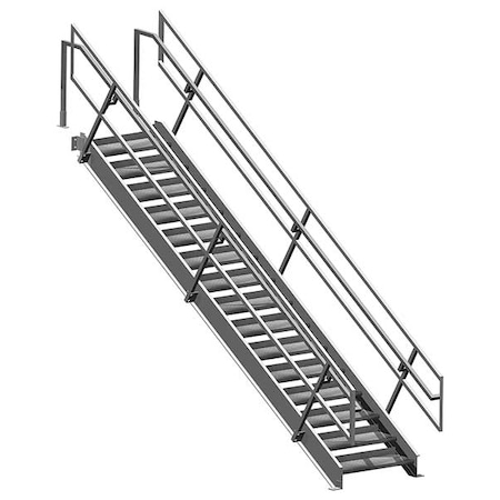 Mezzanine Stair Unit, Assembled, H 110 In MPN:PK-STR-9