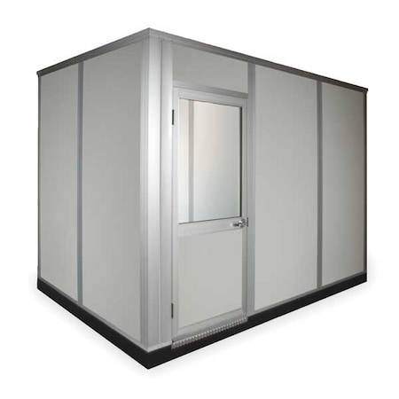 4-Wall Modular In-Plant Office, 8 1/2 ft H, 8 ft W, 8 ft D, Gray MPN:FAB88