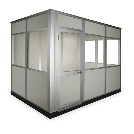 4-Wall Modular In-Plant Office, 8 1/2 ft H, 8 ft W, 8 ft D, Gray MPN:FAB88W