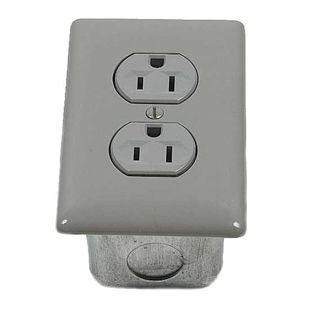 Standard Duplex Outlet, No-Wire, 115V, Gray MPN:STD115VK1