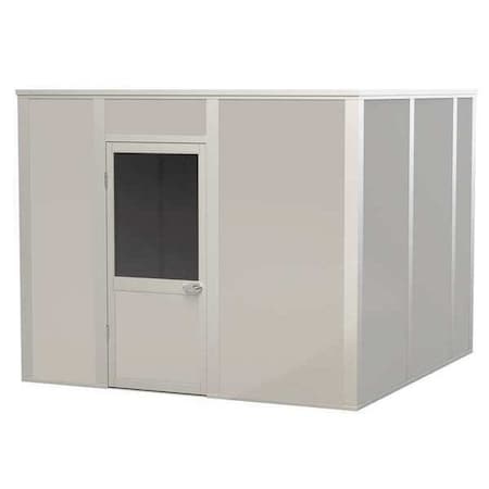 4-Wall Modular In-Plant Office, 8 ft H, 10 ft W, 10 ft D, Gray MPN:VK1DW 10'x10' 4-Wall