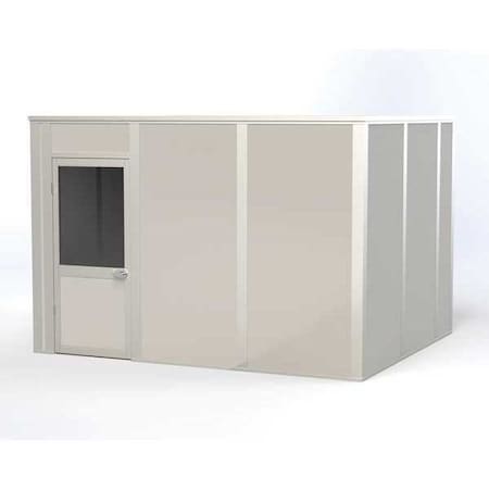 4-Wall Modular In-Plant Office, 8 ft H, 12 ft W, 10 ft D, Gray MPN:VK1DW 10'x12' 4-Wall