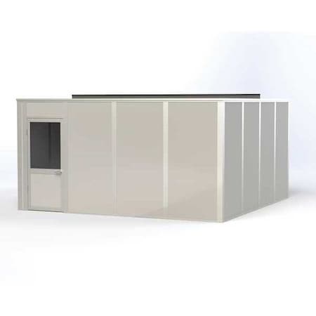 4-Wall Modular In-Plant Office, 8 ft H, 16 ft W, 16 ft D, Gray MPN:VK1DW 16'x16' 4-Wall
