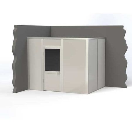 2-Wall Modular In-Plant Office, 8 ft H, 10 ft W, 8 ft D, Gray MPN:VK1DW 8'x10' 2-Wall