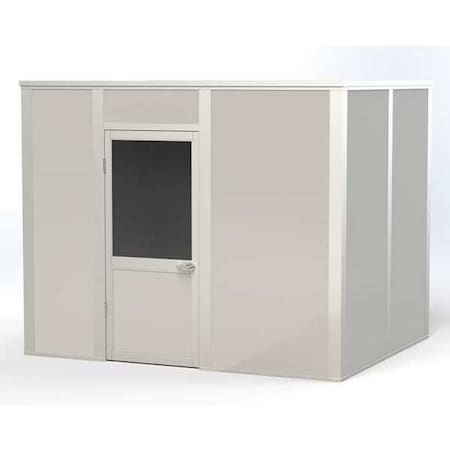 4-Wall Modular In-Plant Office, 8 ft H, 10 ft W, 8 ft D, Gray MPN:VK1DW 8'x10' 4-Wall