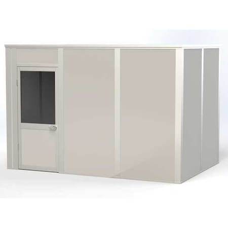 4-Wall Modular In-Plant Office, 8 ft H, 12 ft W, 8 ft D, Gray MPN:VK1DW 8'x12' 4-Wall