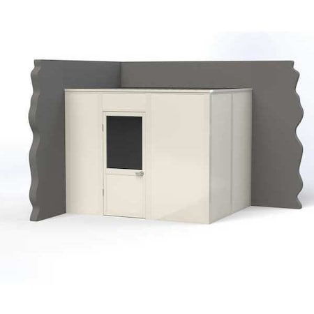 2-Wall Modular In-Plant Office, 8 ft H, 10 ft W, 8 ft D, White MPN:VK1DW-WCM 8'x10' 2-Wall