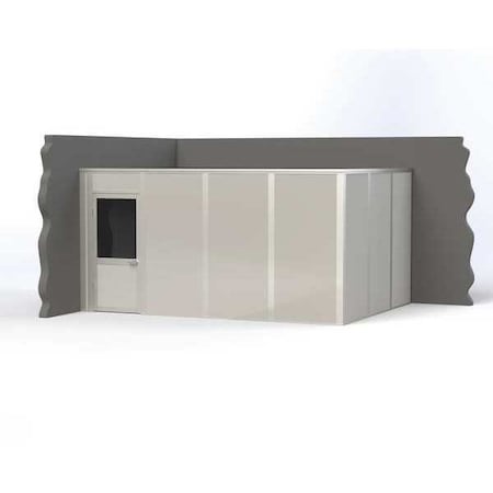 2-Wall Modular In-Plant Office, 8 ft H, 16 ft W, 12 ft D, Gray MPN:VK1STL 12'x16' 2-Wall