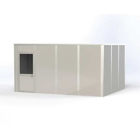 4-Wall Modular In-Plant Office, 8 ft H, 16 ft W, 12 ft D, Gray MPN:VK1STL 12'x16' 4-Wall