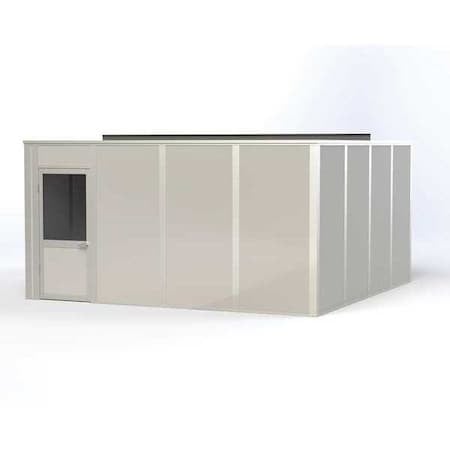4-Wall Modular In-Plant Office, 8 ft H, 16 ft W, 16 ft D, Gray MPN:VK1STL 16'x16' 4-Wall
