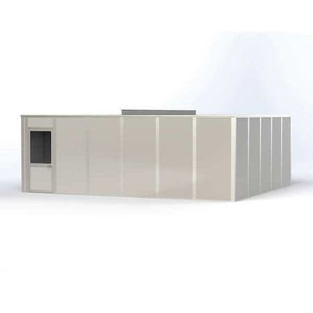 4-Wall Modular In-Plant Office, 8 ft H, 24 ft W, 20 ft D, Gray MPN:VK1STL 20'X24' 4-WALL