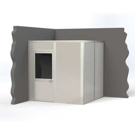 2-Wall Modular In-Plant Office, 8 ft H, 8 ft W, 8 ft D, Gray MPN:VK1STL 8'x8' 2-Wall