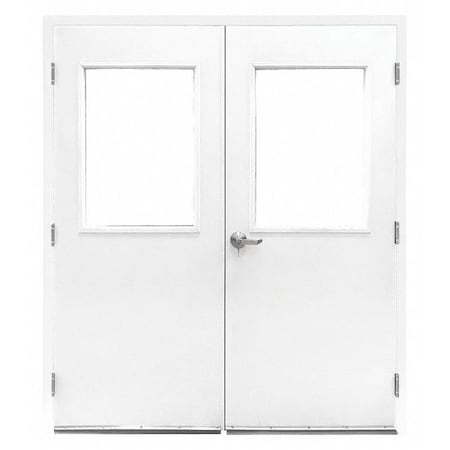 Double Door w/Glass, Steel, 84Hx72W, White MPN:6070DG